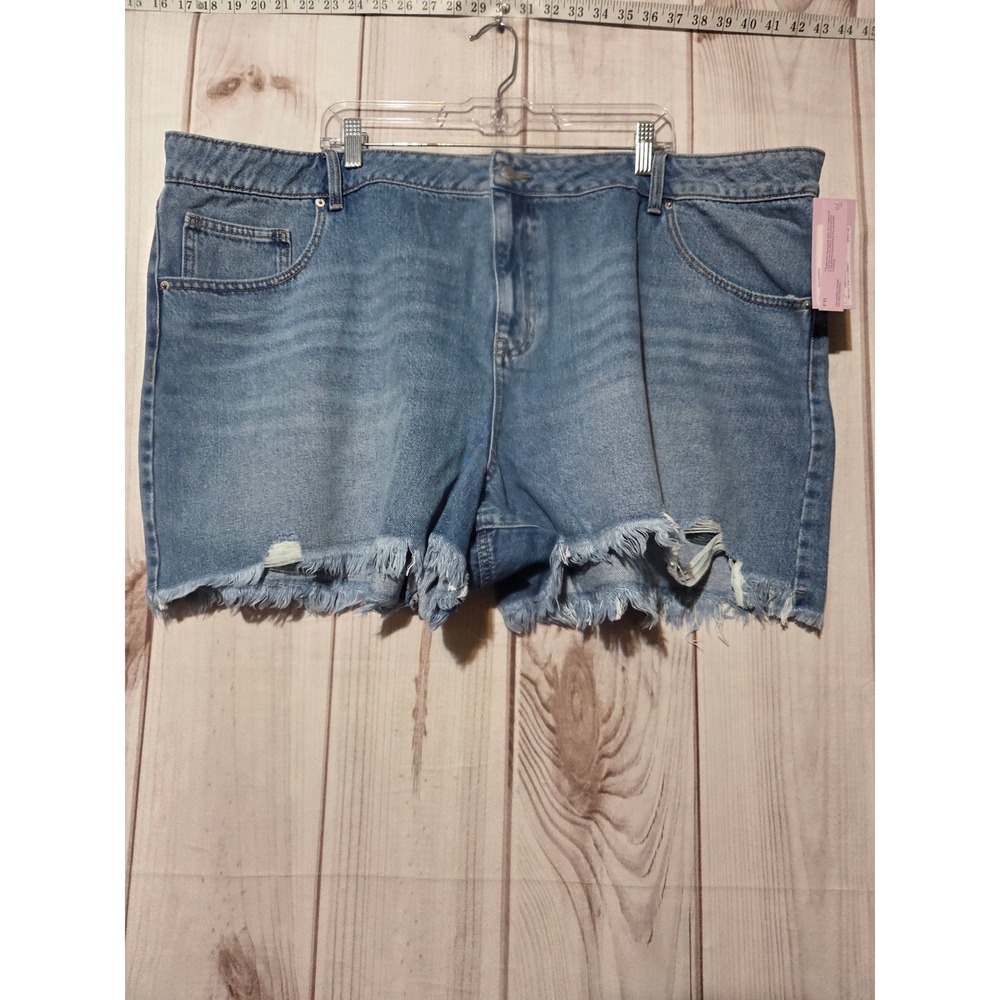 Wild Fable Women Mid-Rise Cutoff Denim Short Light Wash Blue Rigid Size 26Wโ 3in